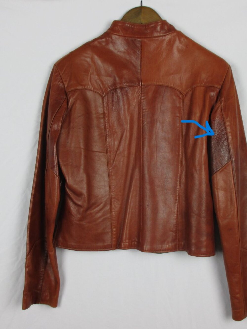 Vintage Womens Genuine Leather Jacket Brown Zip Front Size 12 Hecho En Mexico - Picture 10 of 10